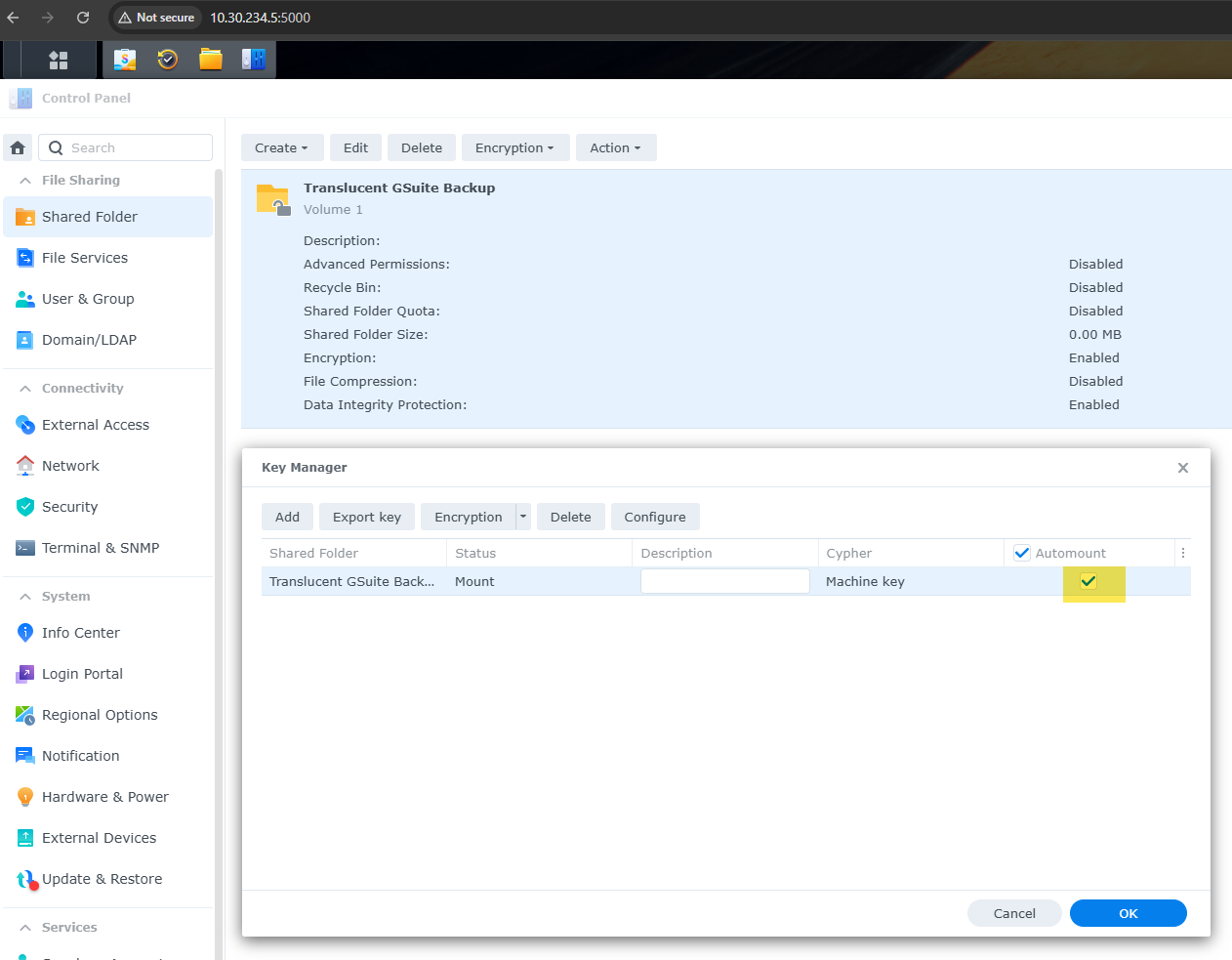 Encryption details