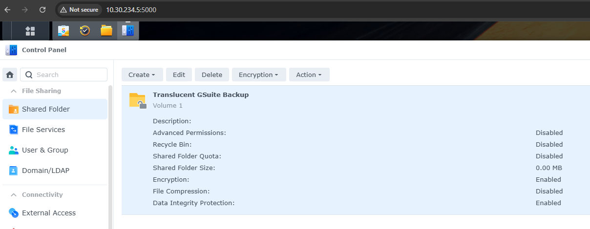 Encryption configuration