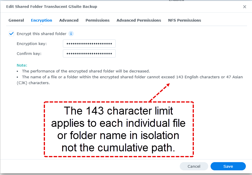 Shared folder settings